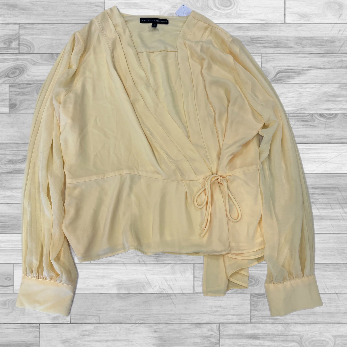 Top Long Sleeve By White House Black Market In Yellow, Size: Xl