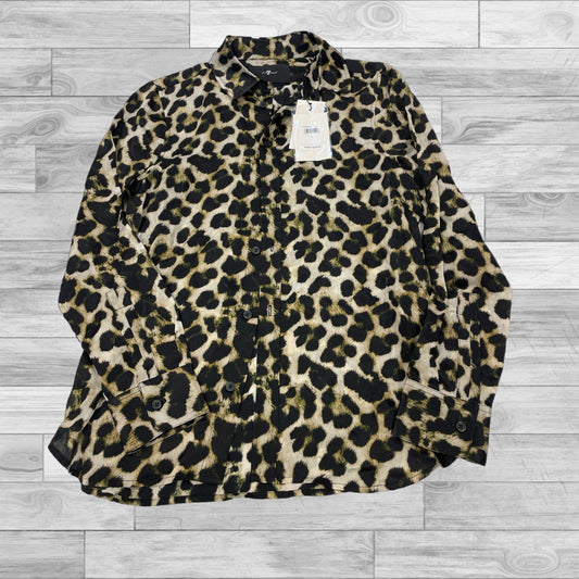 Top Long Sleeve By 7 For All Mankind In Animal Print, Size: S