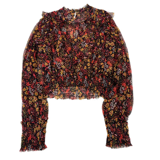 Top Long Sleeve By Free People In Floral Print, Size: L