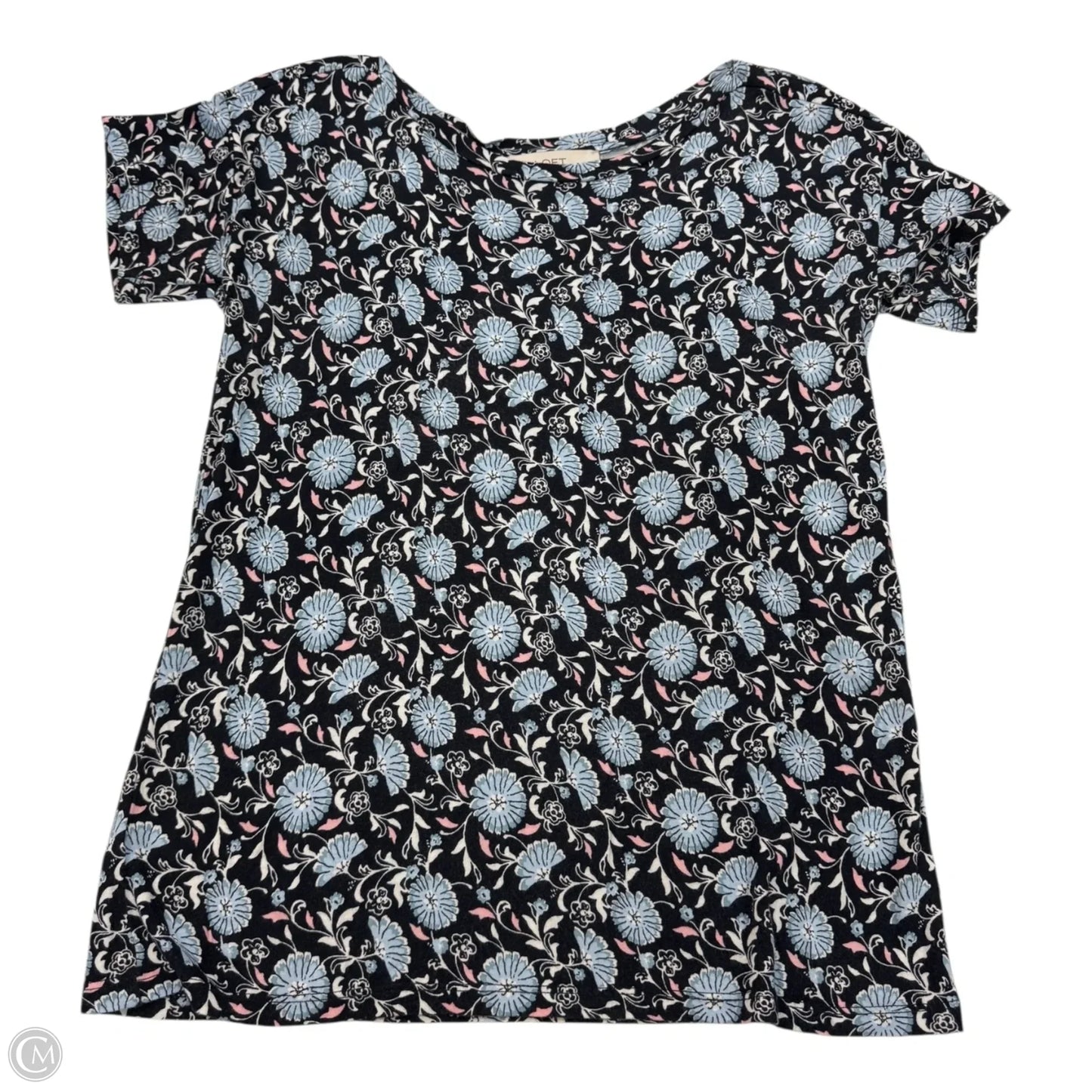 Top Short Sleeve By Loft In Navy, Size: Xs
