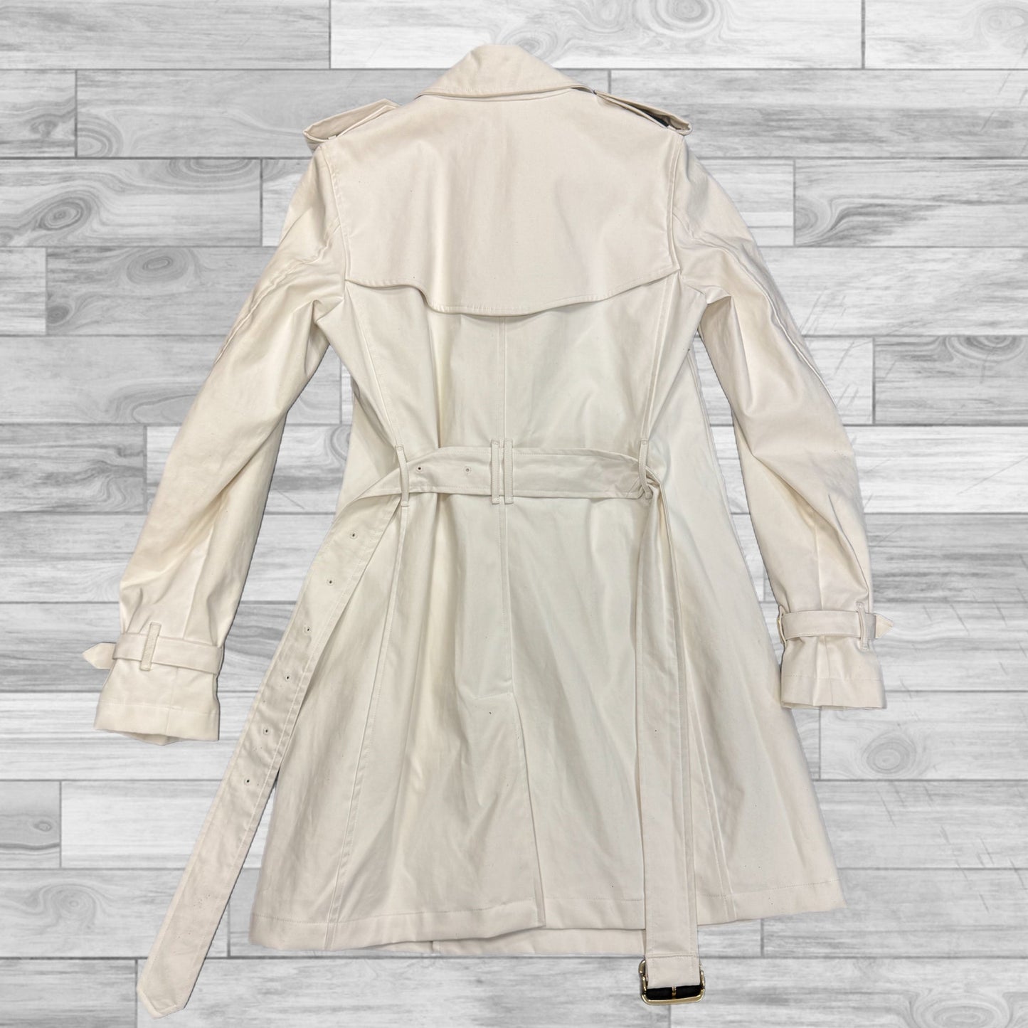 Coat Luxury Designer By Burberry In White, Size: 6