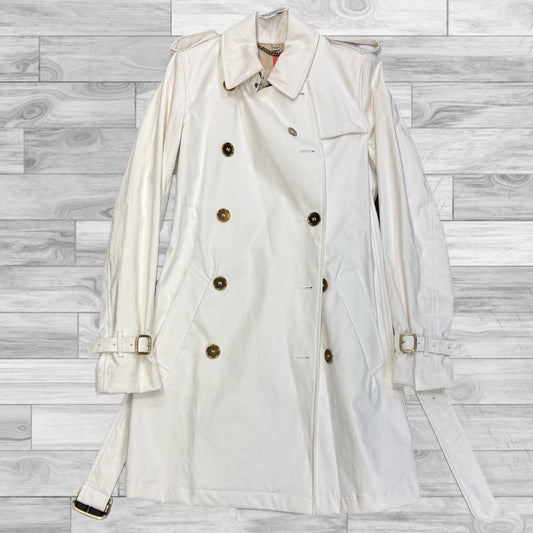 Coat Luxury Designer By Burberry In White, Size: 6