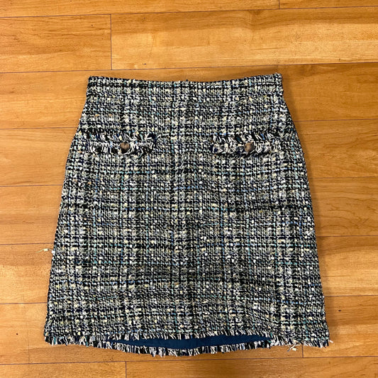 Skirt Mini & Short By Ann Taylor In Blue & White, Size: 0p