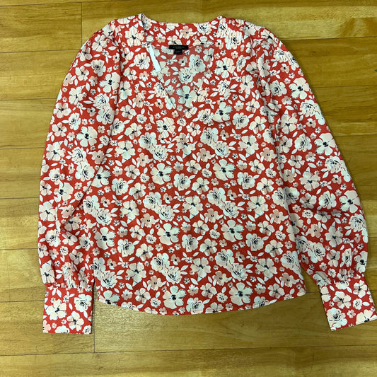 Top Long Sleeve By Ann Taylor In Pink & Red, Size: Xs