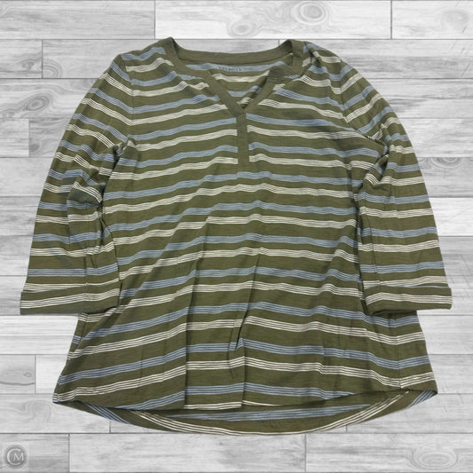Top Long Sleeve By Talbots In Striped Pattern, Size: L