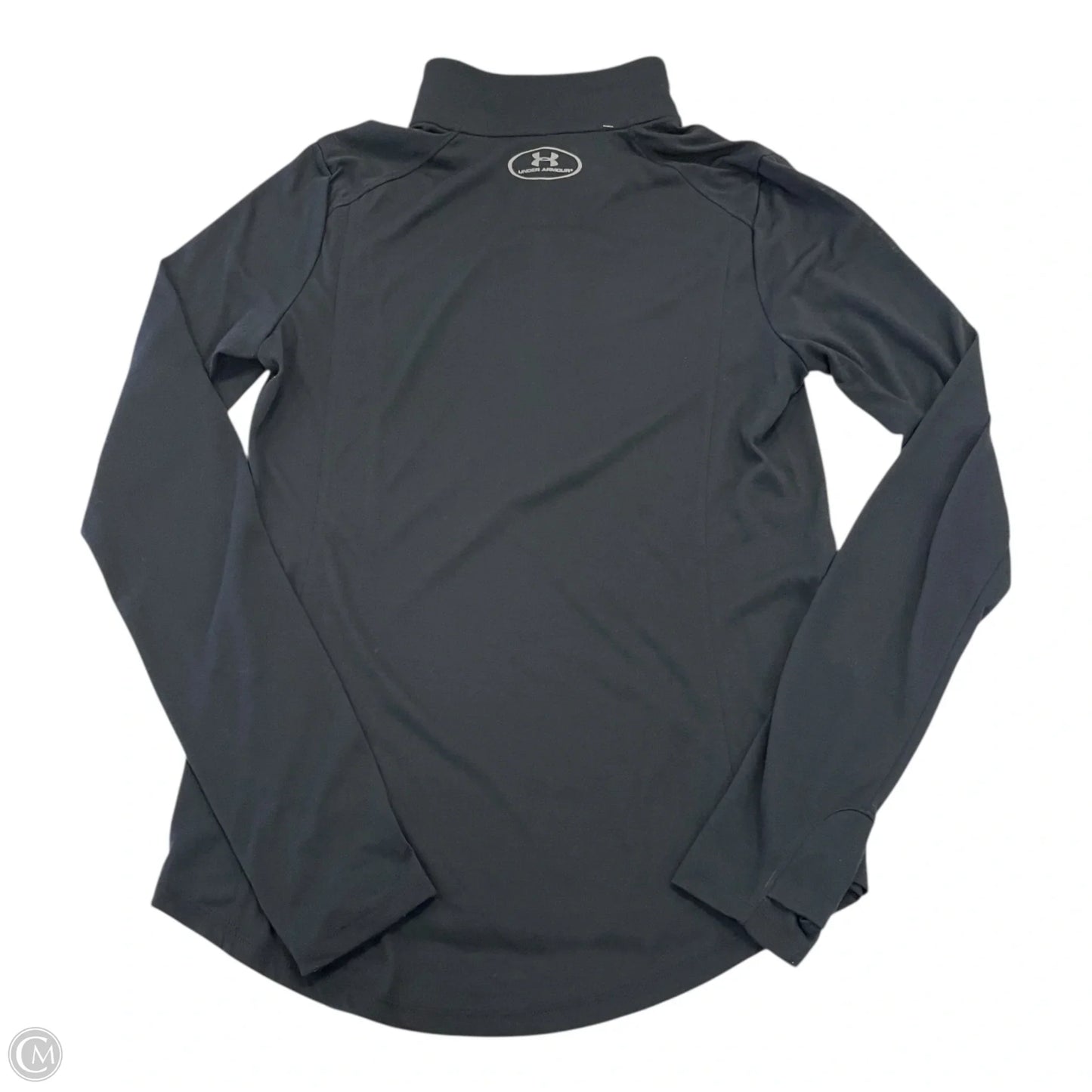 Athletic Top Long Sleeve Collar By Under Armour In Black, Size: S