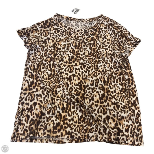 Top Short Sleeve Basic By Banana Republic In Animal Print, Size: M