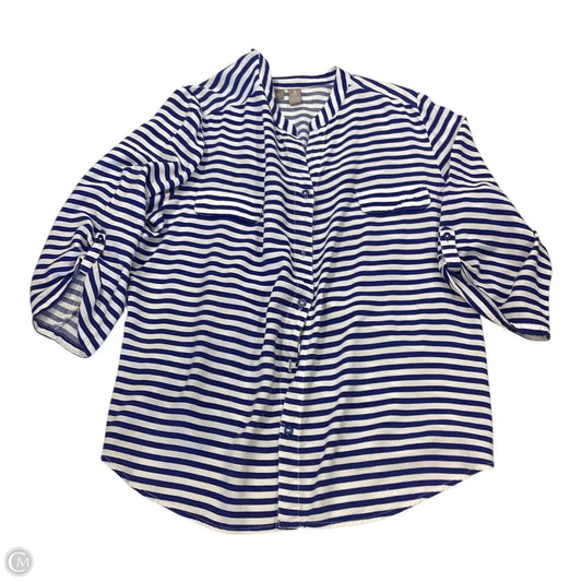 Top Long Sleeve By Chicos In Striped Pattern, Size: Xl