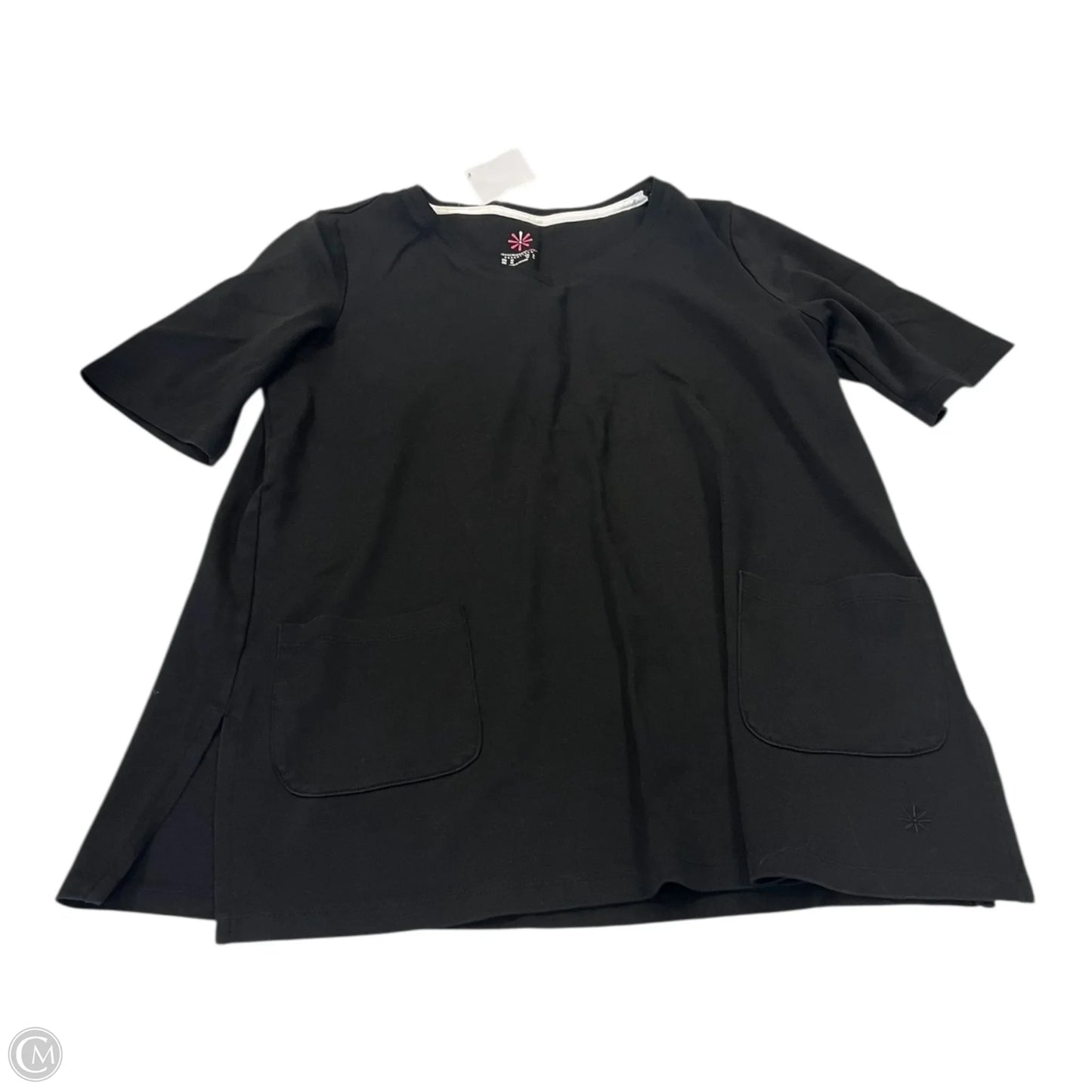 Top Short Sleeve Basic By Isaac Mizrahi Live Qvc In Black, Size: M