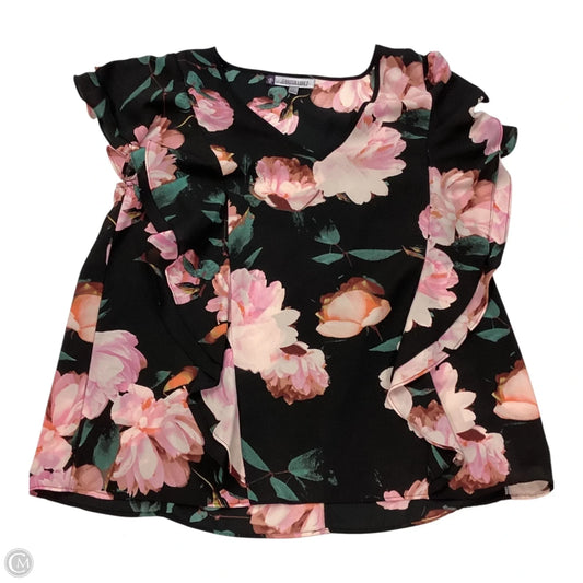Top Short Sleeve By Jennifer Lopez In Floral Print, Size: L