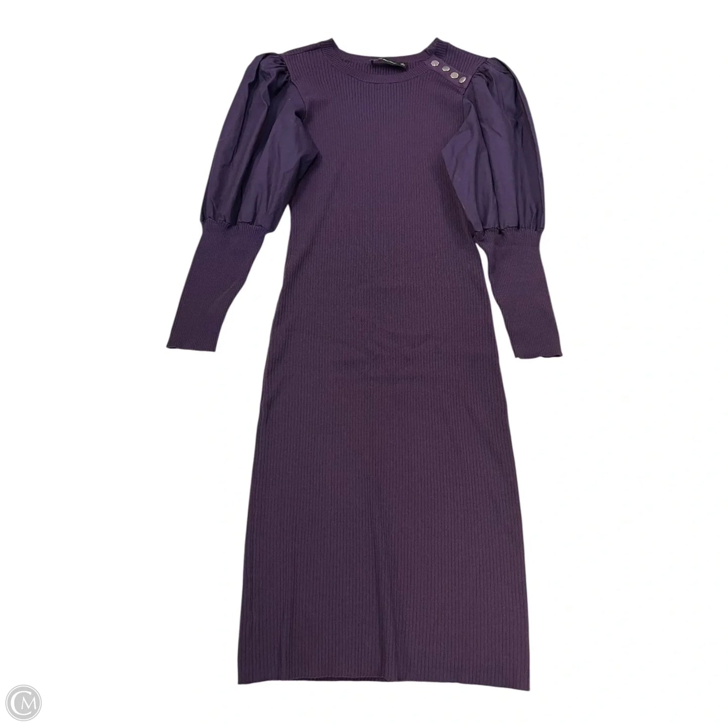 Dress Casual Midi By New York And Co In Purple, Size: L