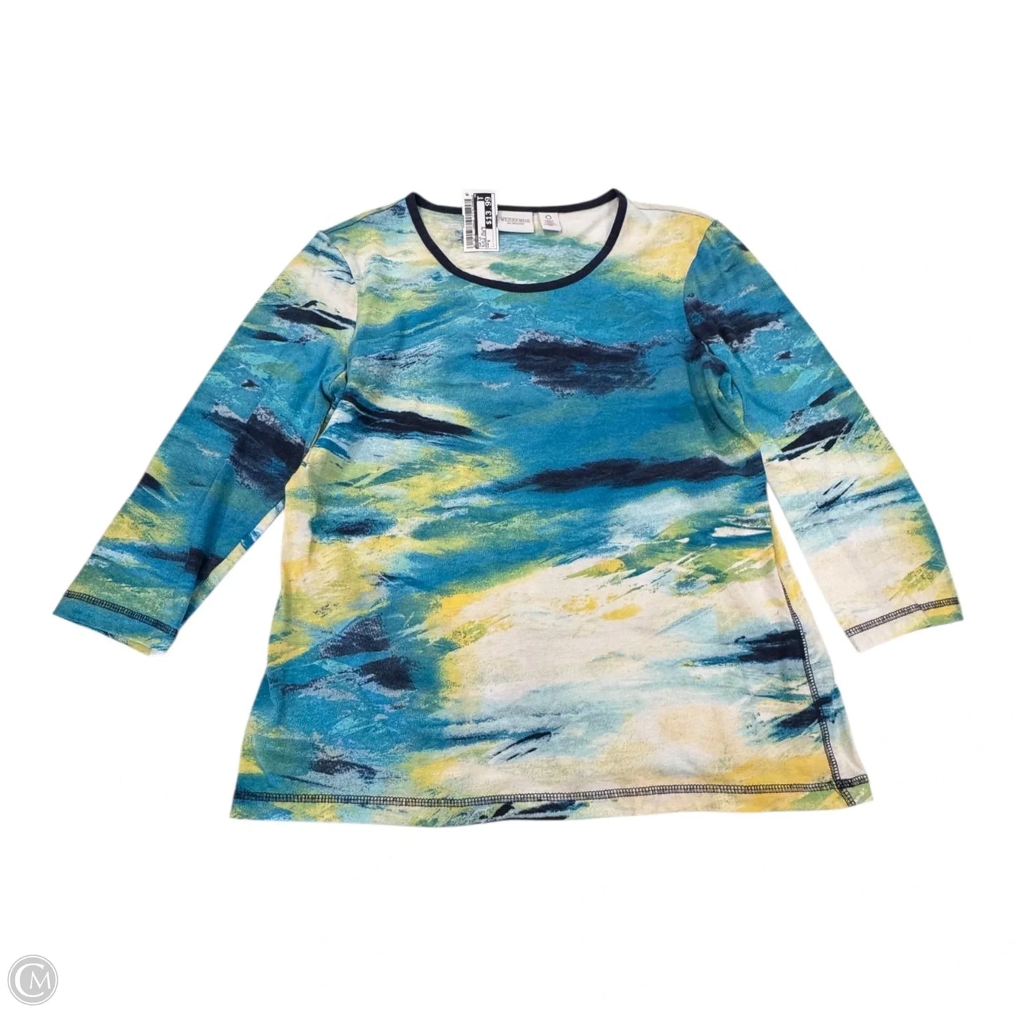 Top Long Sleeve By Chicos In Blue & Yellow, Size: S