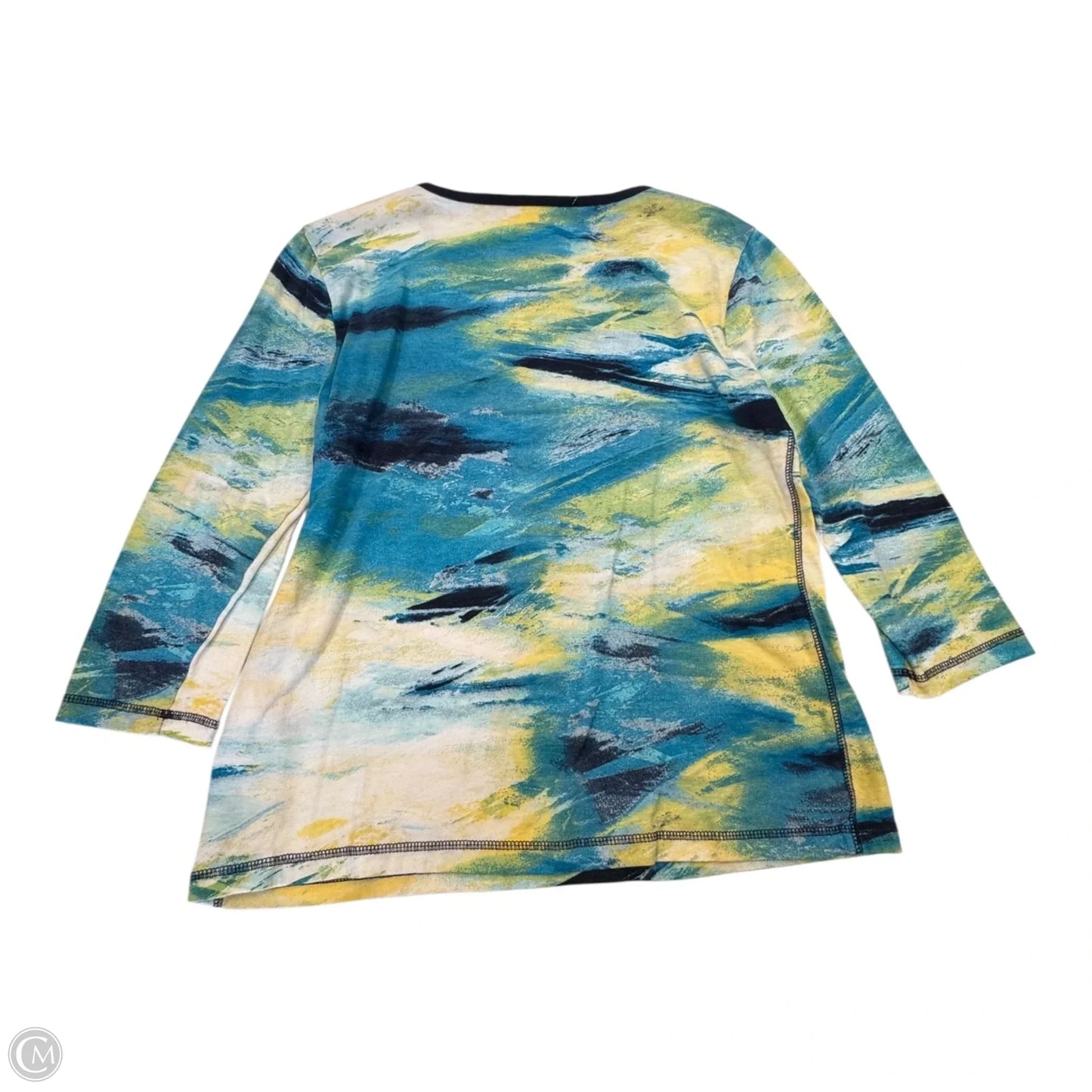 Top Long Sleeve By Chicos In Blue & Yellow, Size: S