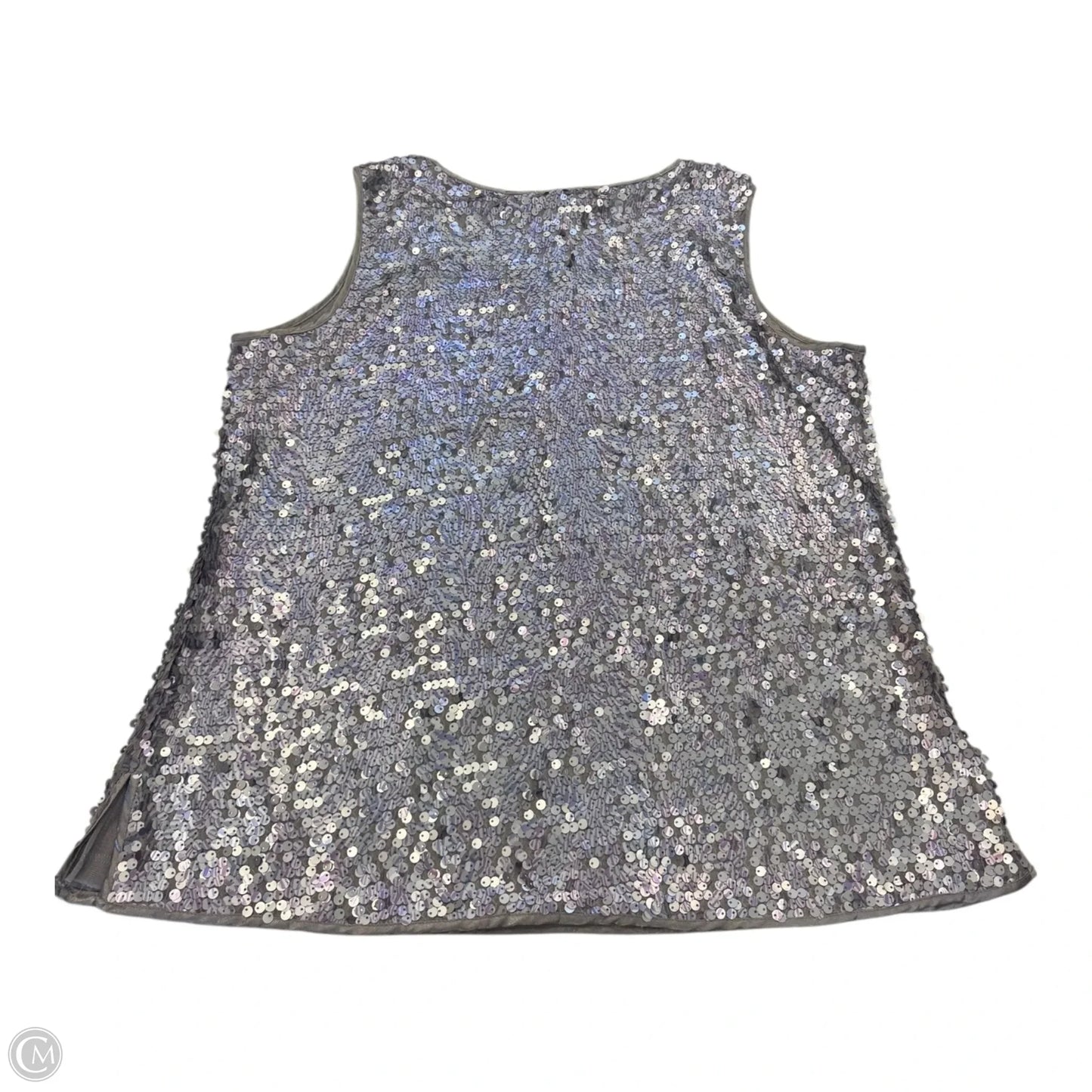 Top Sleeveless By Chicos In Grey & Purple, Size: Xl