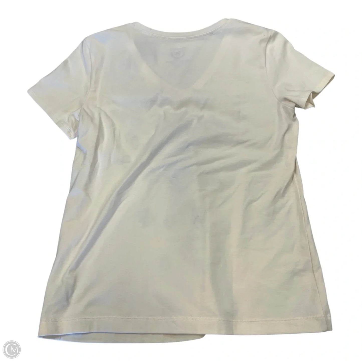 Top Short Sleeve Basic By Chicos In Purple & White, Size: M