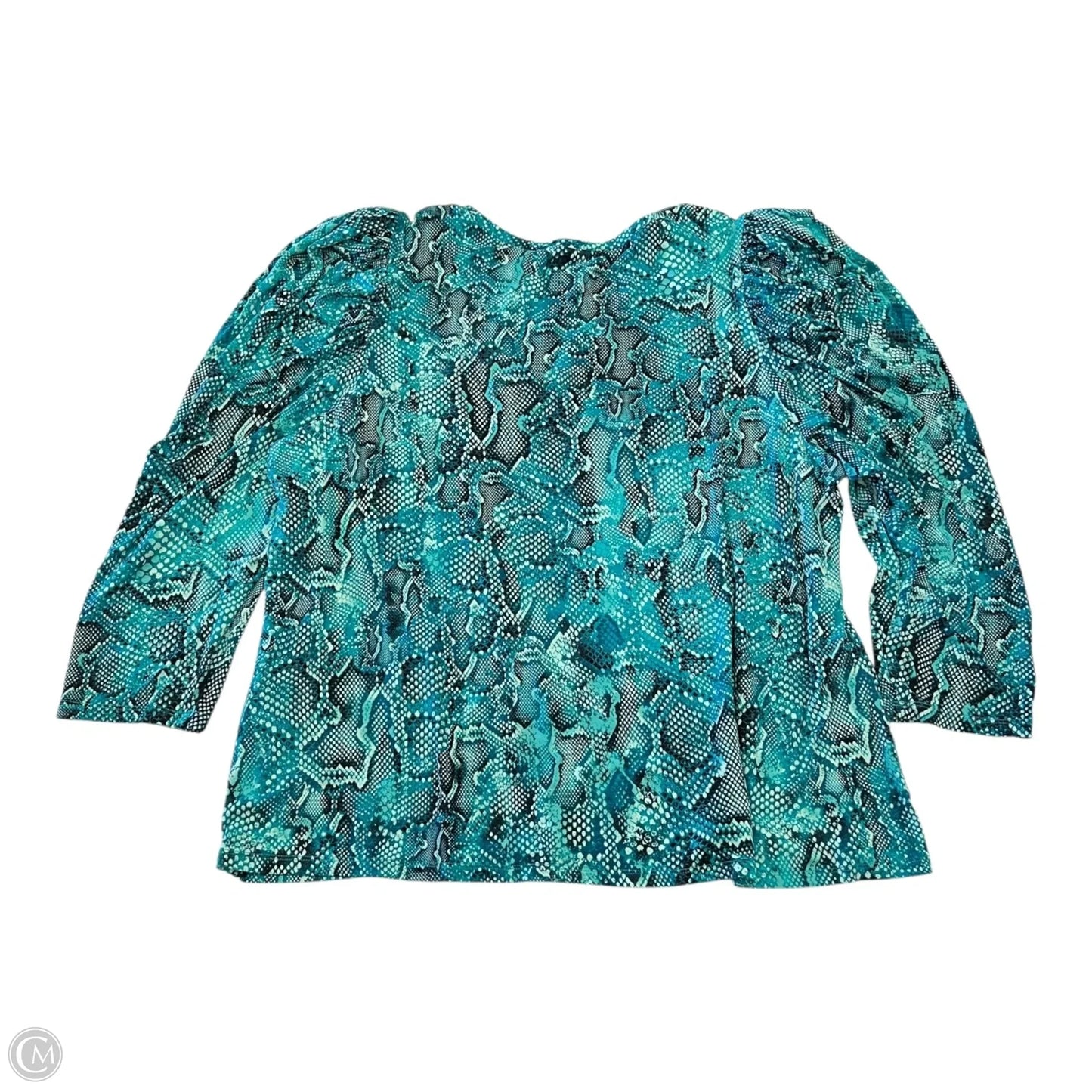 Top Long Sleeve By Chicos In Black & Blue, Size: Xl