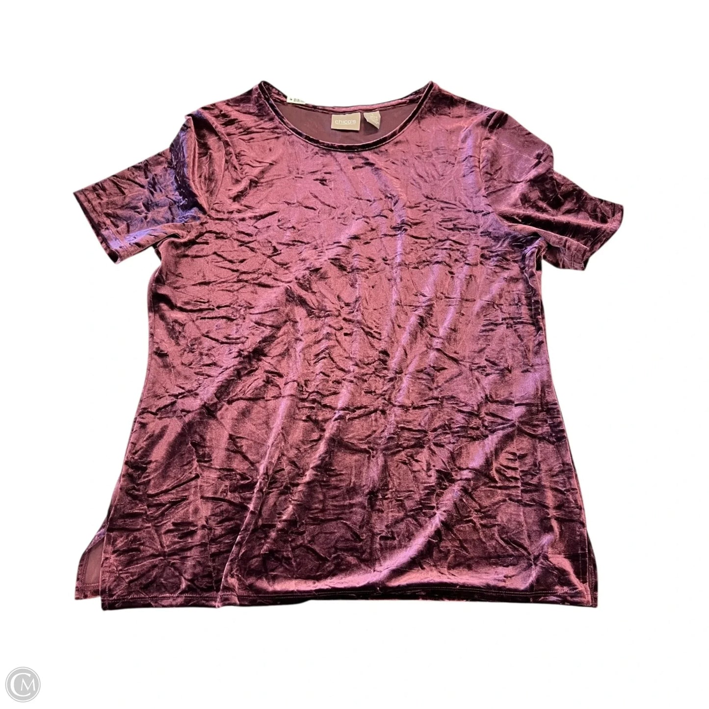 Top Short Sleeve By Chicos In Maroon, Size: M