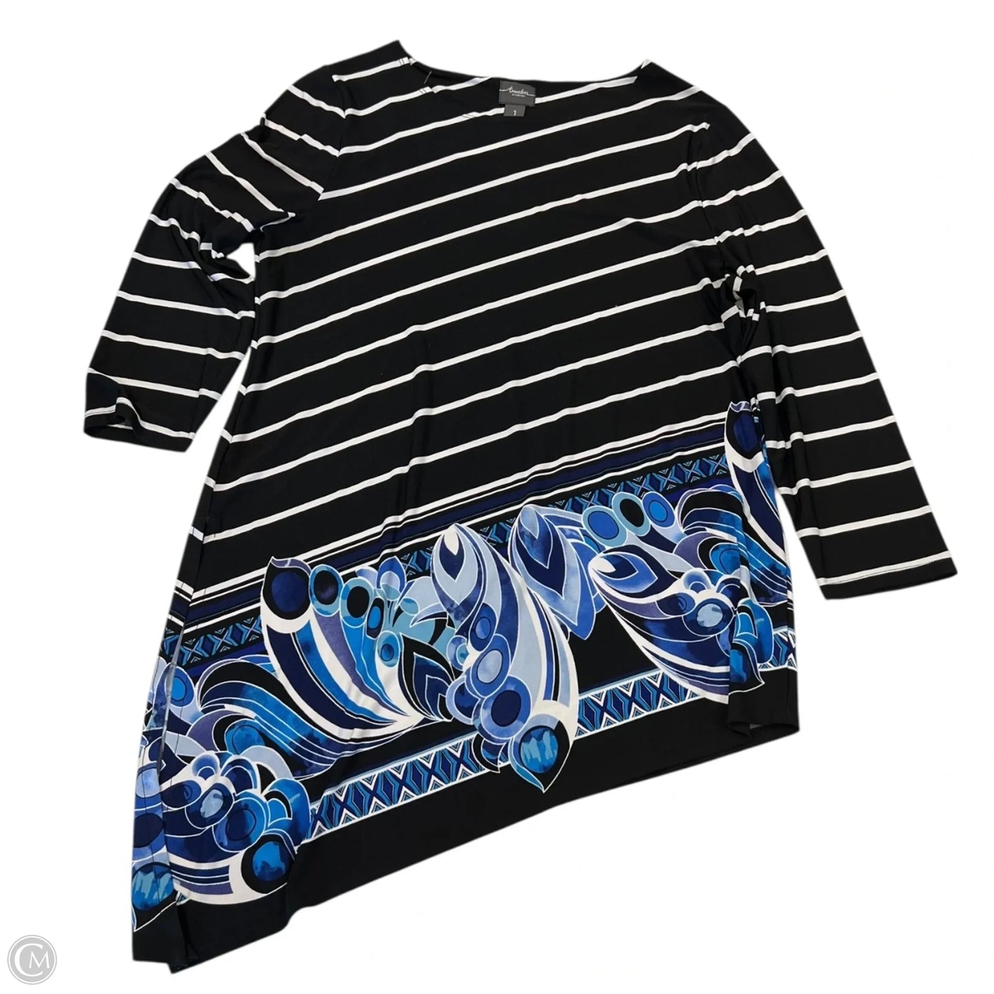 Top Long Sleeve By Chicos In Striped Pattern, Size: M