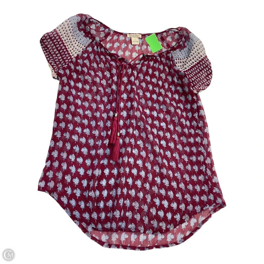 Top Short Sleeve By Lucky Brand In Purple, Size: S