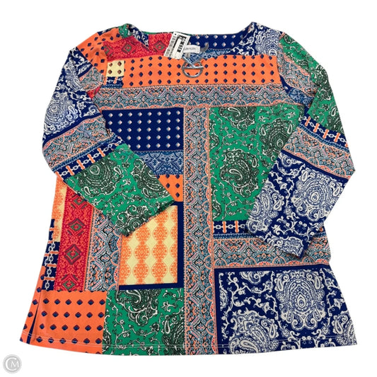 Top Long Sleeve By Calvin Klein In Multi-colored, Size: M
