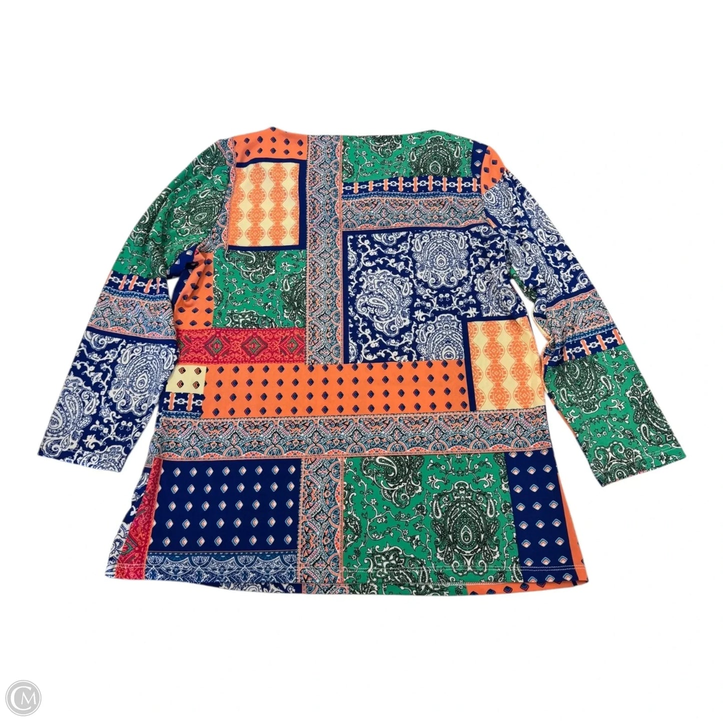 Top Long Sleeve By Calvin Klein In Multi-colored, Size: M