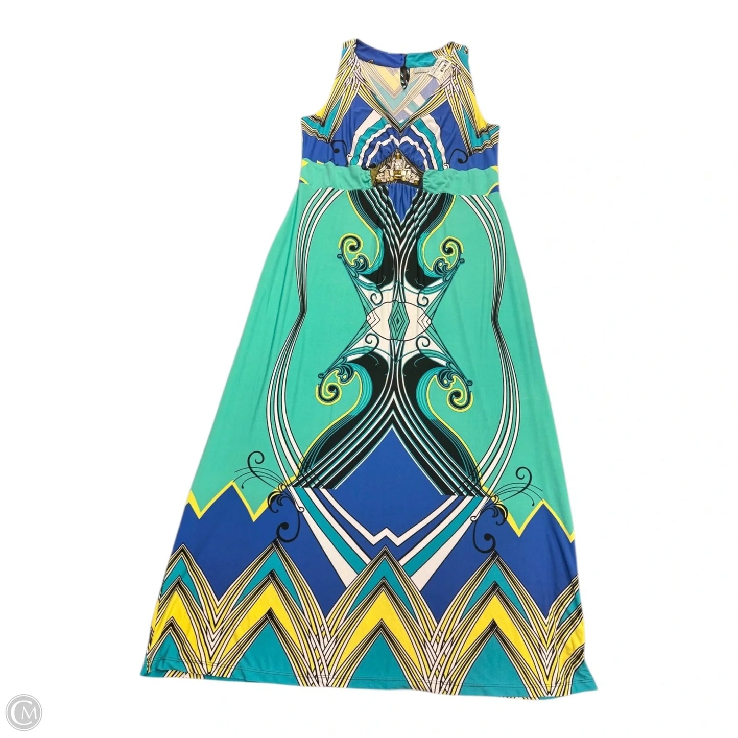 Dress Casual Maxi By Ny Collection In Blue & Green, Size: 2x