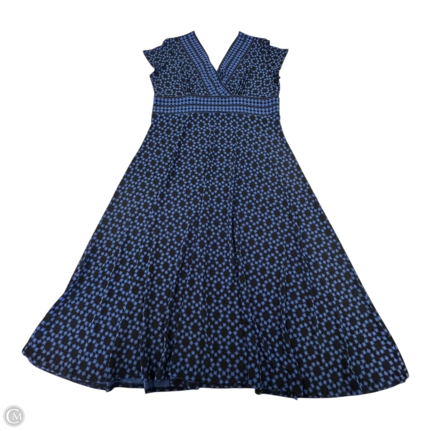 Dress Casual Short By Maggy London In Black & Blue, Size: 14