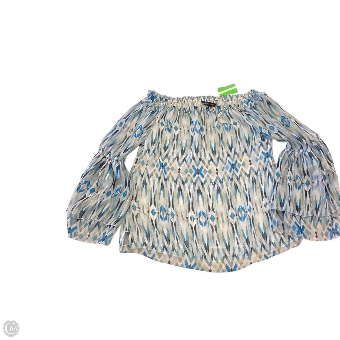 Top Long Sleeve By White House Black Market In Blue & White, Size: Xs