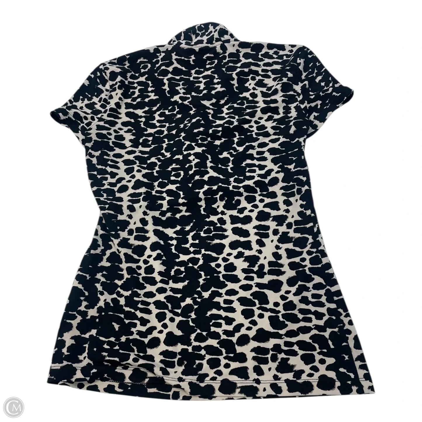 Top Short Sleeve By Dkny In Black & Cream, Size: Xs