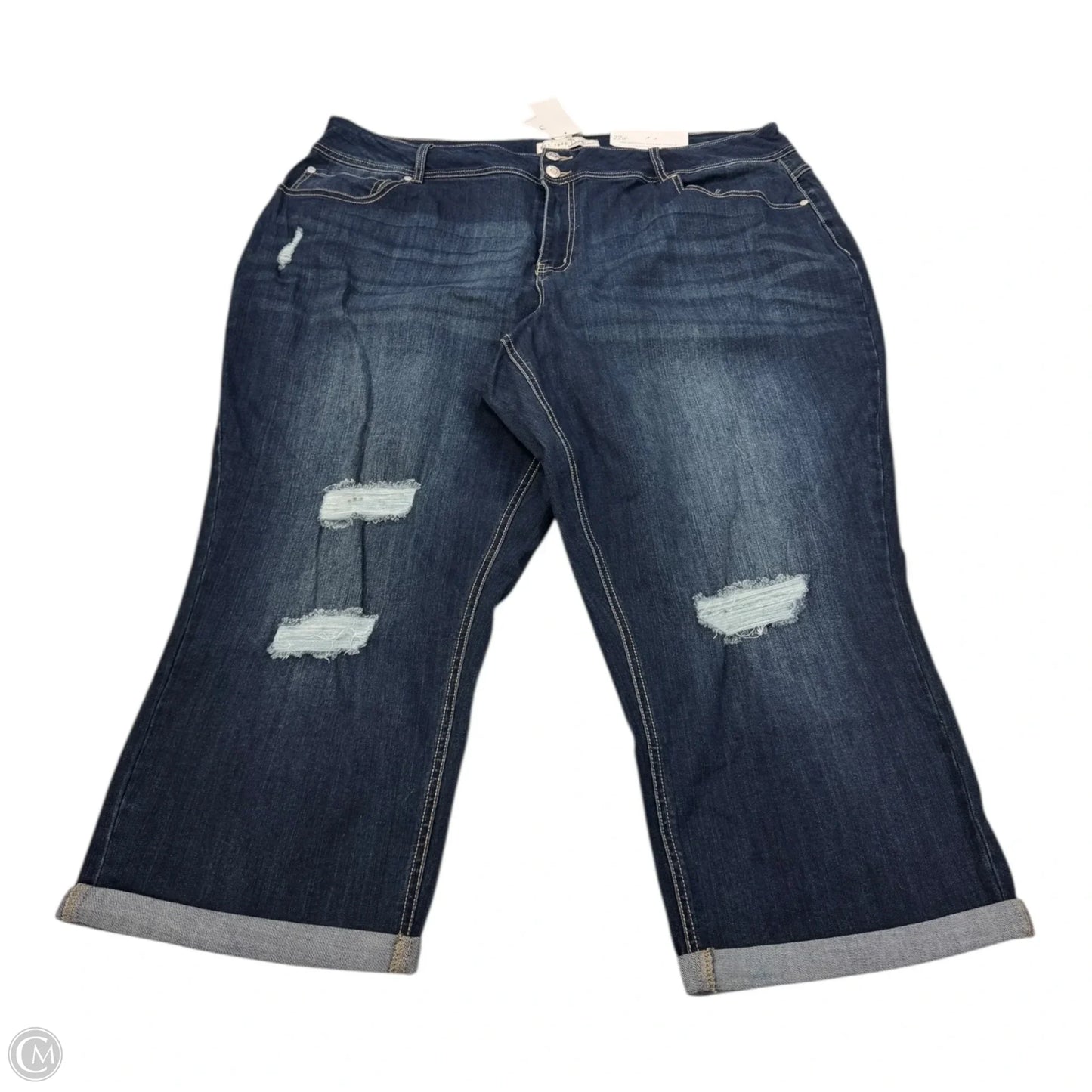 Jeans Cropped By Clothes Mentor In Blue Denim, Size: 22