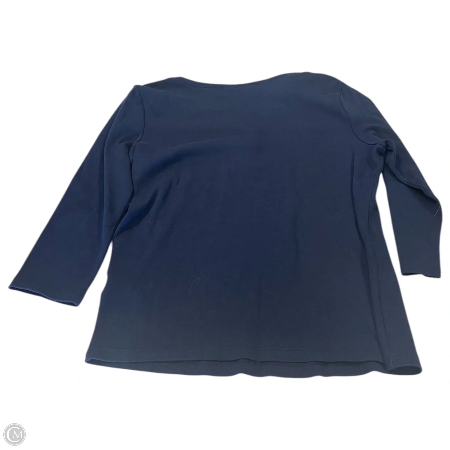 Top 3/4 Sleeve By Karen Scott In Navy, Size: M