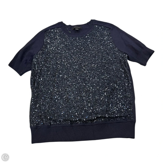 Top Short Sleeve By Ann Taylor In Navy, Size: S