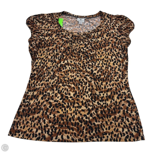 Top Short Sleeve By Worthington In Animal Print, Size: L