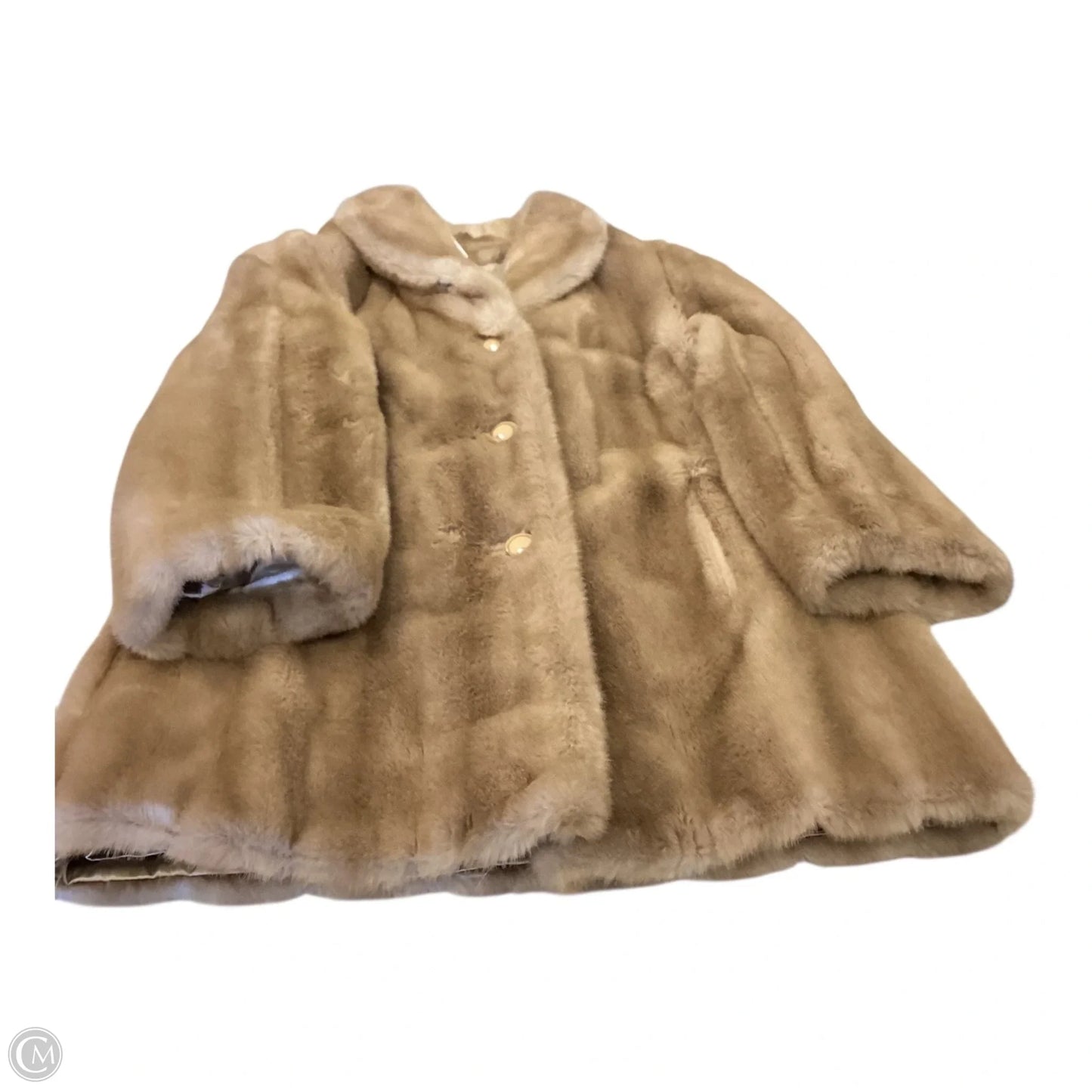 Jacket Faux Fur & Sherpa By Cmc In Brown, Size: L