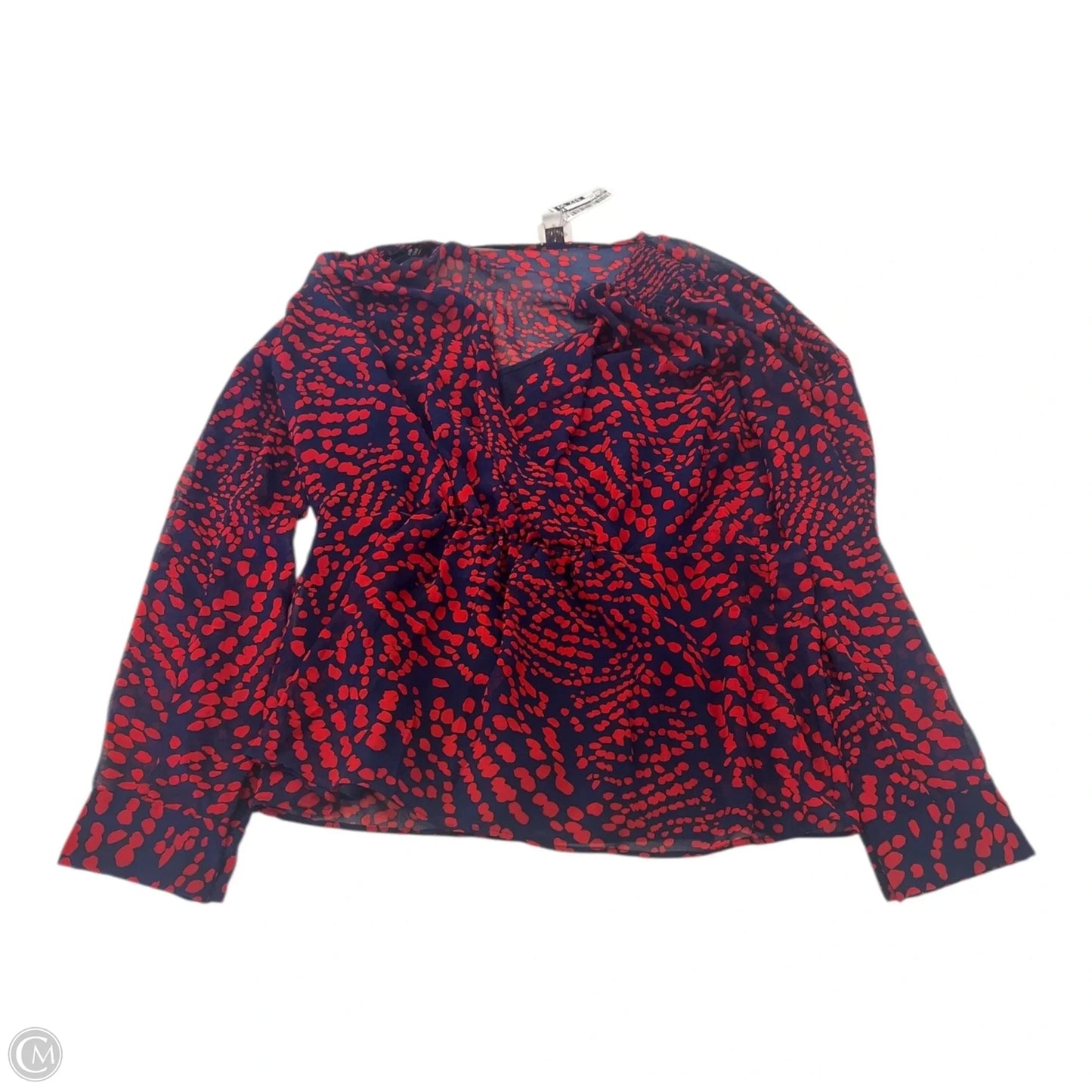Top Long Sleeve By Anne Klein In Blue & Red, Size: M