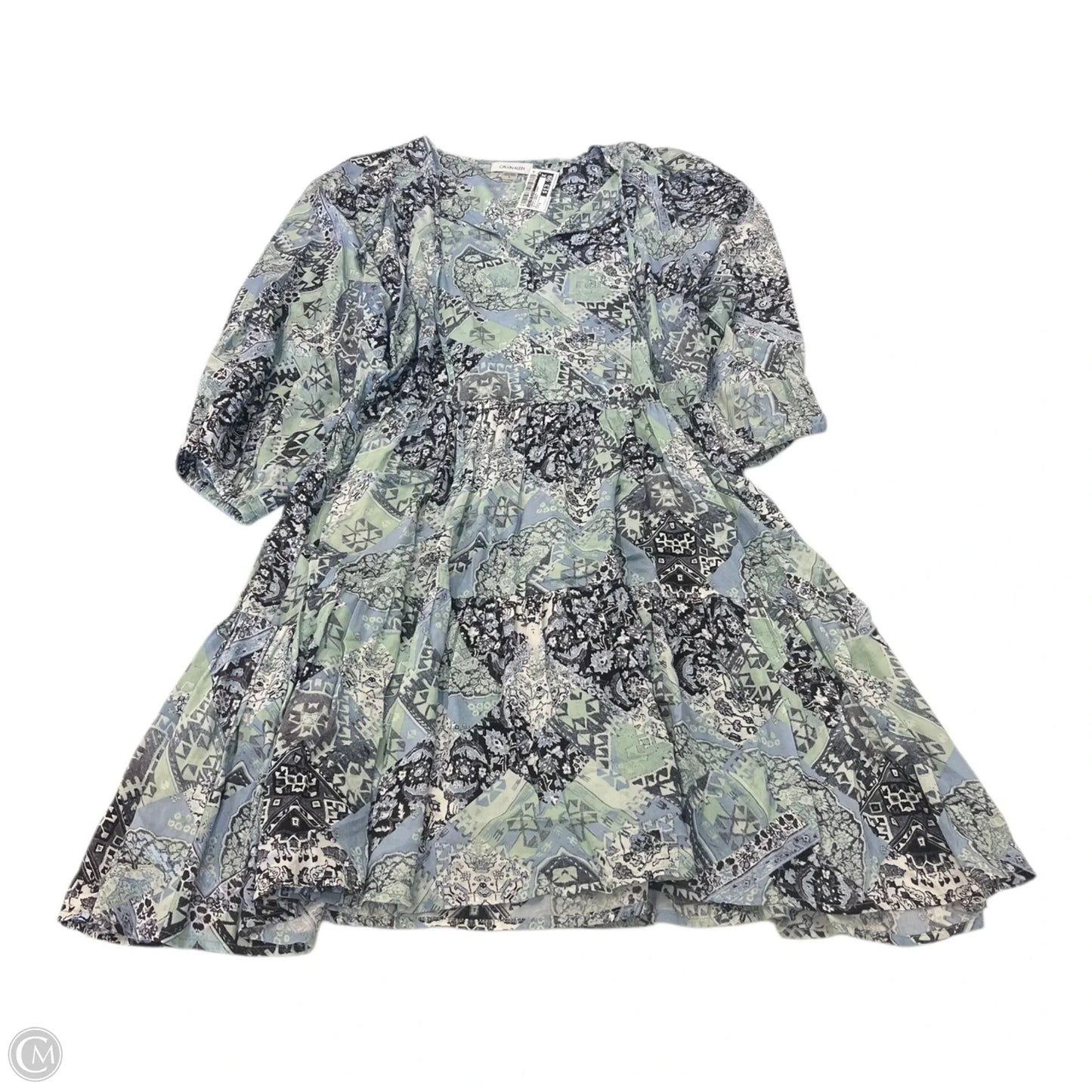 Dress Casual Short By Calvin Klein In Blue & Green, Size: 8