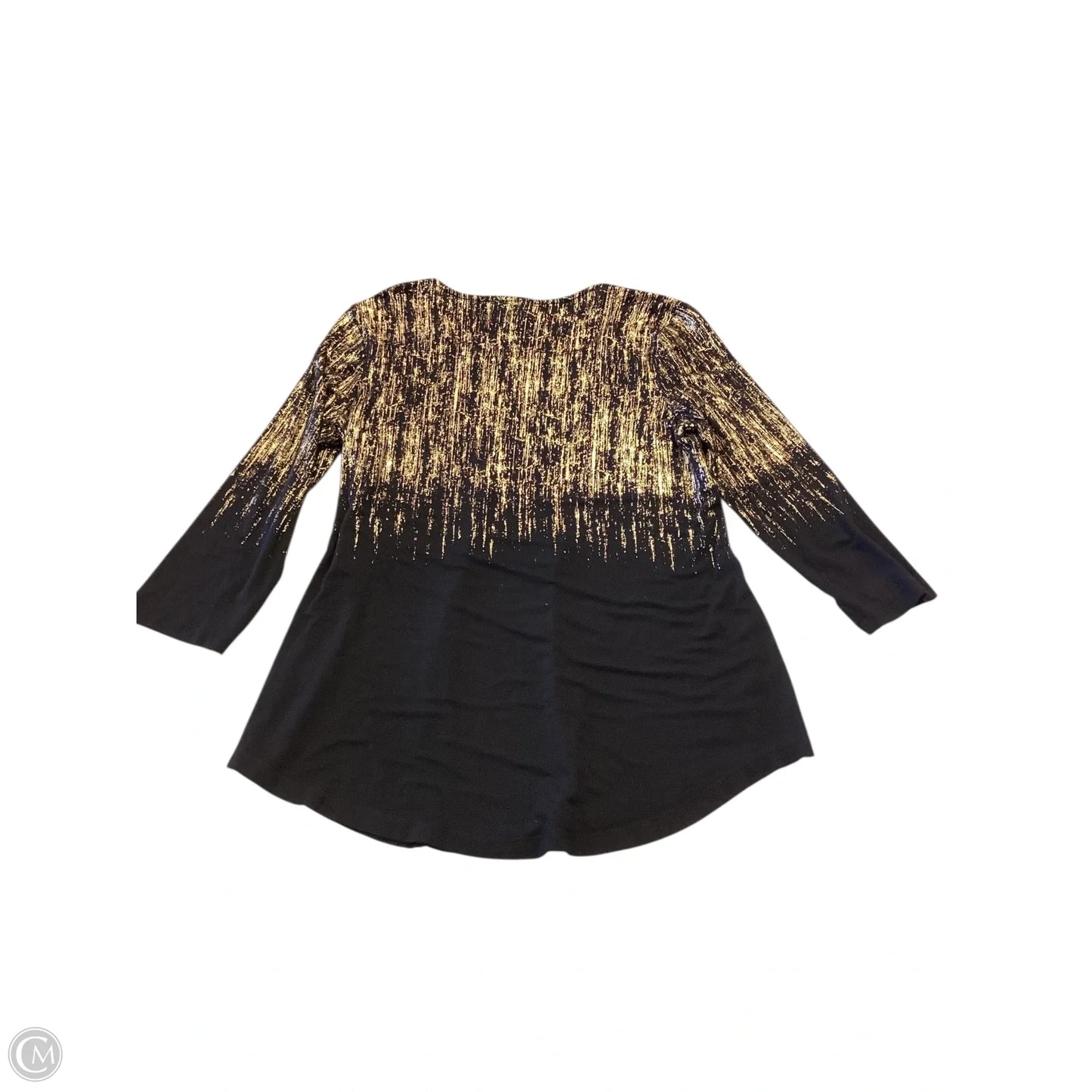 Top Long Sleeve By Jm Collections In Black & Gold, Size: Xs