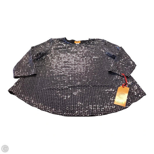 Top Long Sleeve By Ruby Rd In Black & Silver, Size: Mp