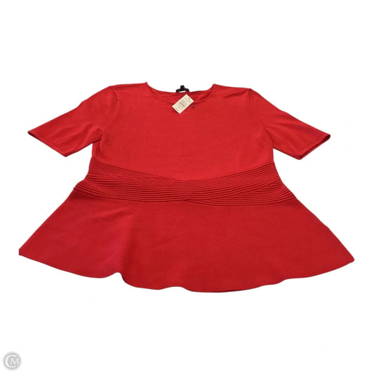 Top Short Sleeve By Talbots In Red, Size: Mp