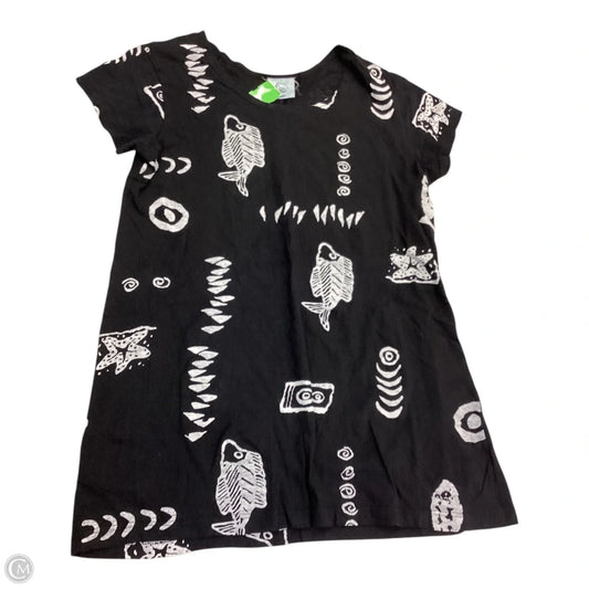 Tunic Short Sleeve By Clothes Mentor In Black & White, Size: M