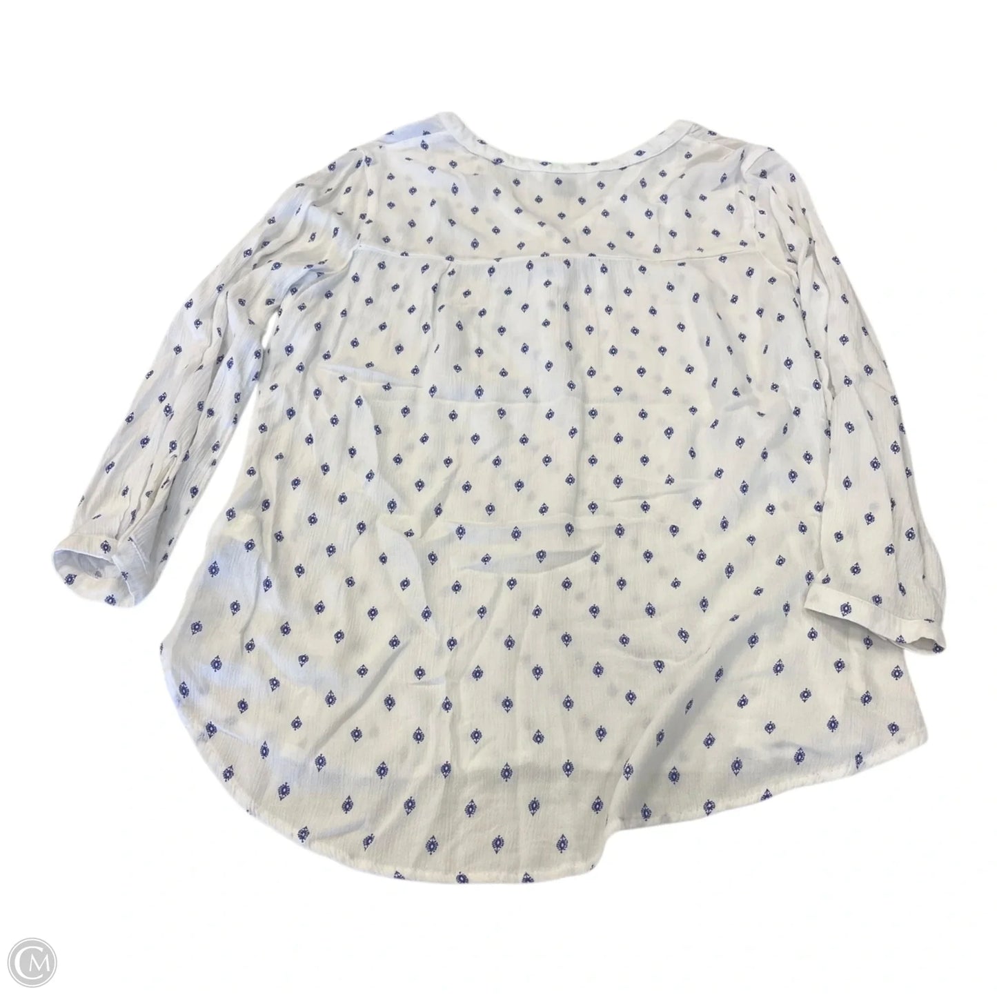 Top Long Sleeve By Old Navy In Blue & White, Size: S