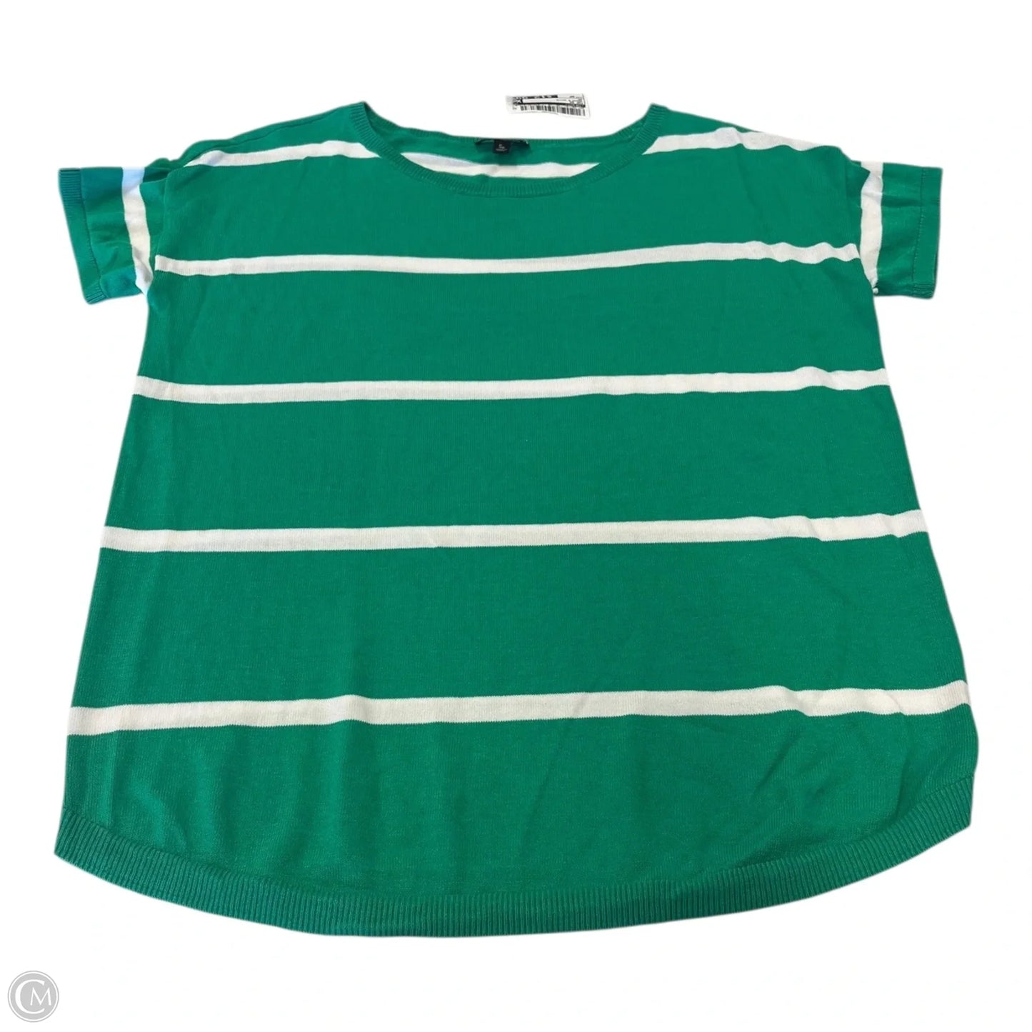 Top Short Sleeve By Talbots In Green & White, Size: Sp