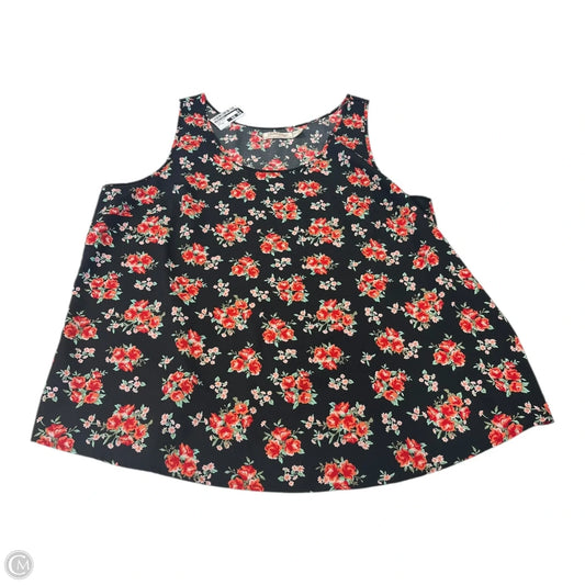 Top Sleeveless By Faded Glory In Floral Print, Size: Xxl