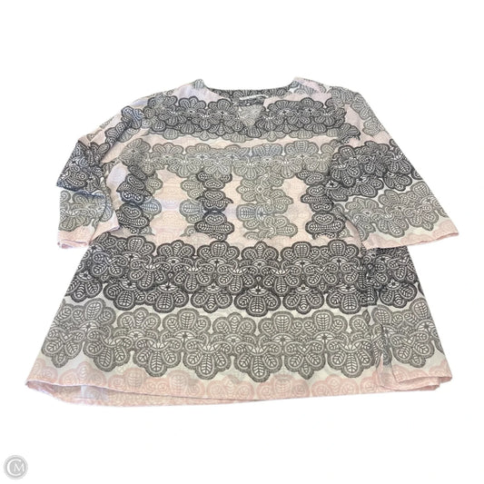 Top Long Sleeve By Violet And Claire In Grey & Pink, Size: 1x
