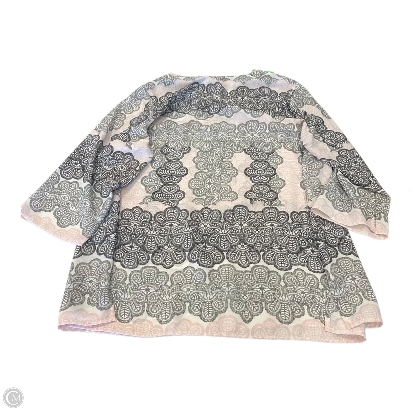 Top Long Sleeve By Violet And Claire In Grey & Pink, Size: 1x