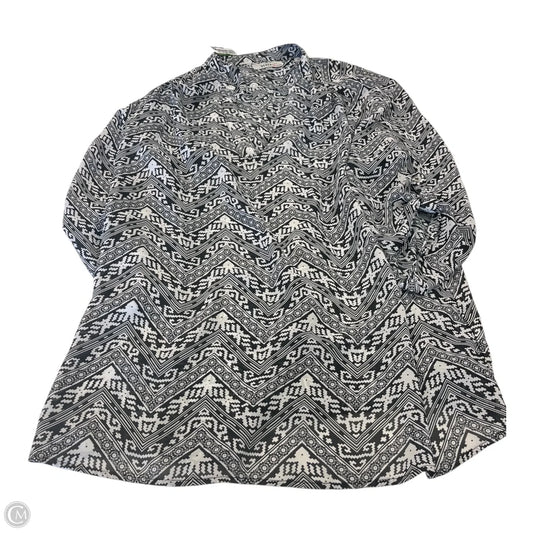 Top Long Sleeve By Derek Heart In Black & White, Size: 2x