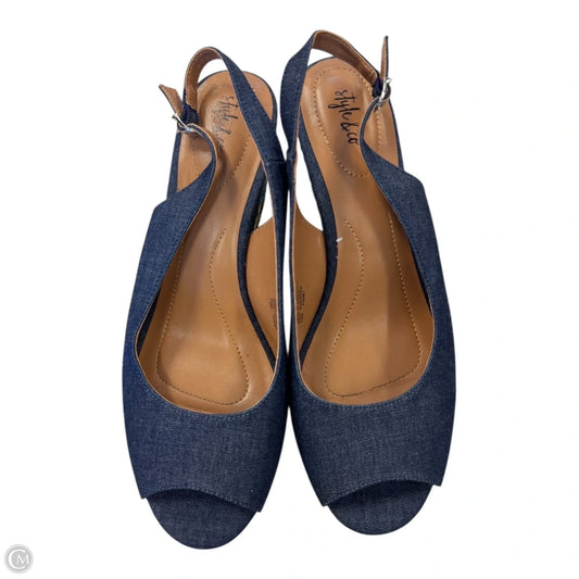 Shoes Heels Wedge By Style And Company In Navy, Size: 10