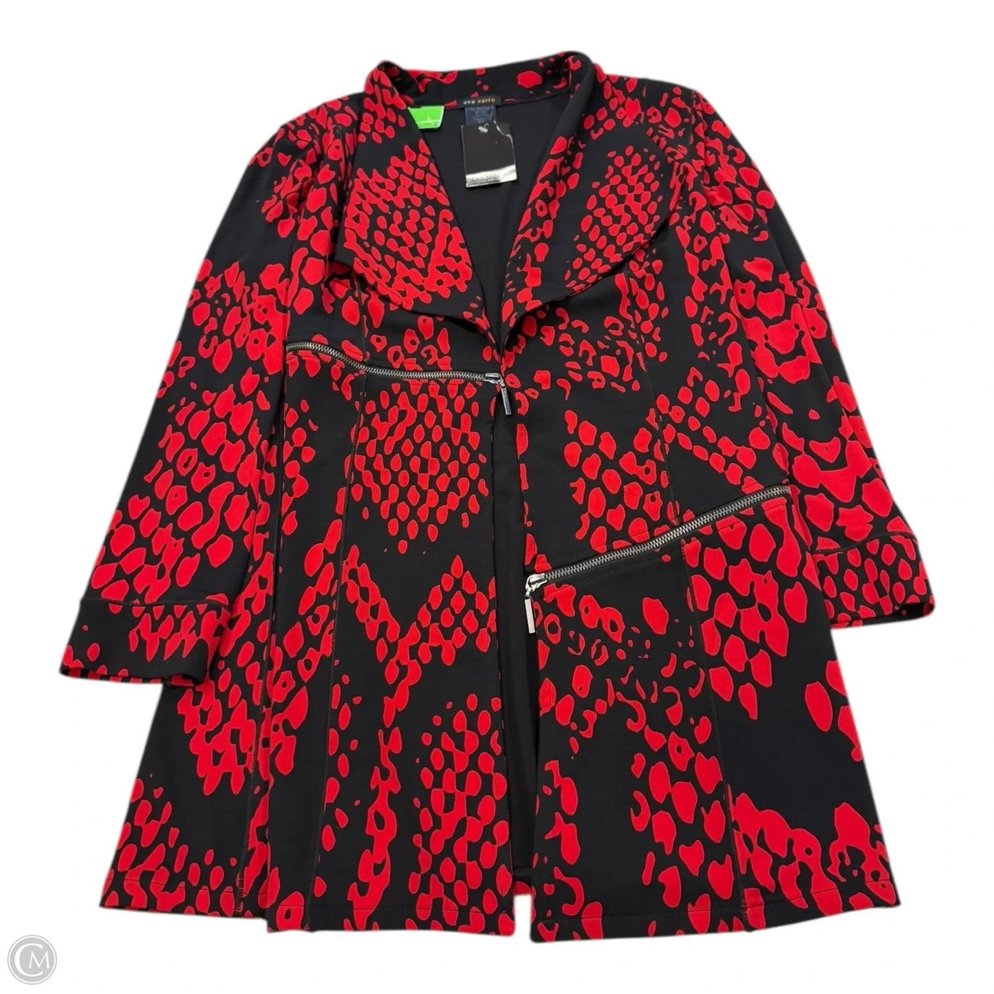 Cardigan By Clothes Mentor In Black & Red, Size: Xl
