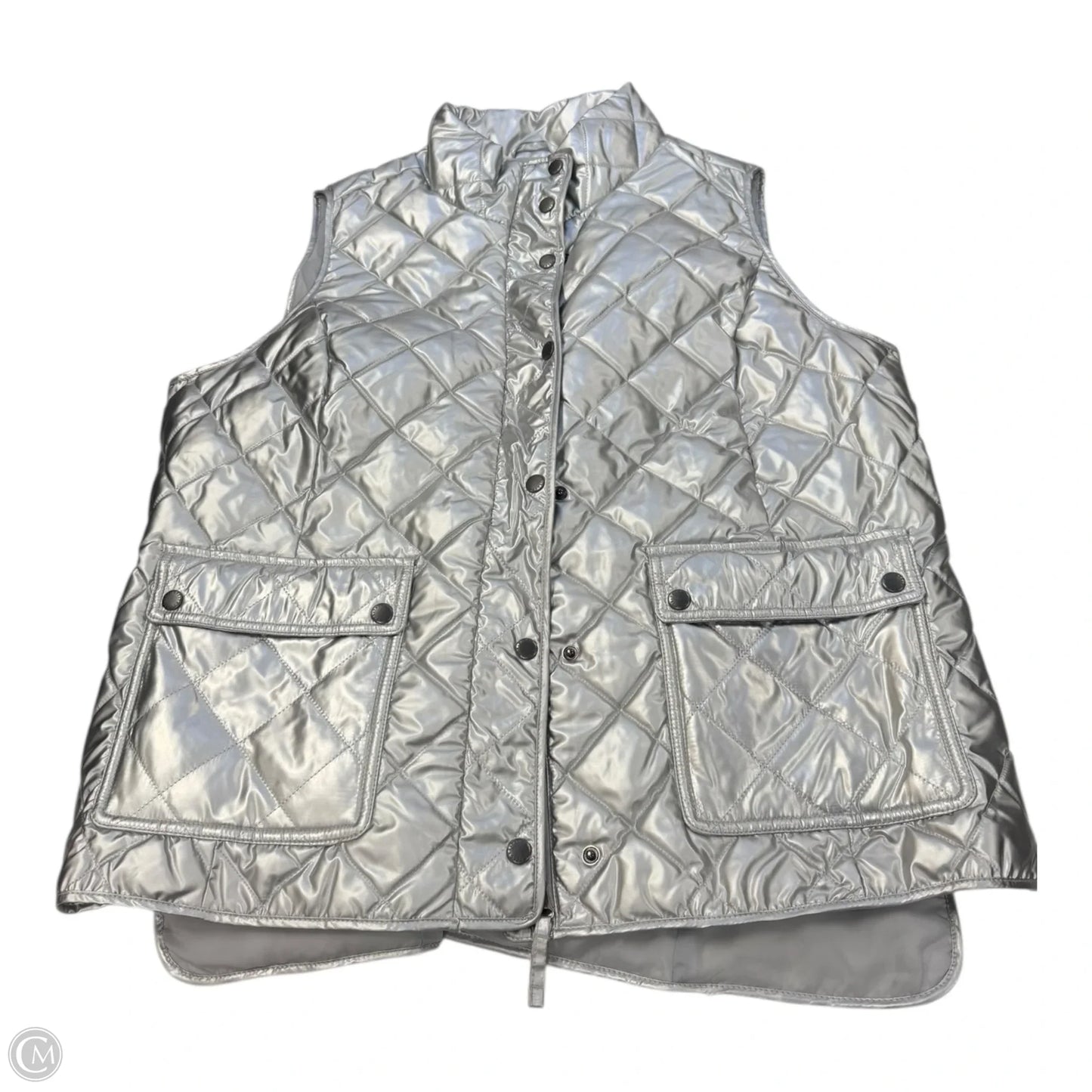 Vest Puffer & Quilted By Talbots In Silver, Size: 1x