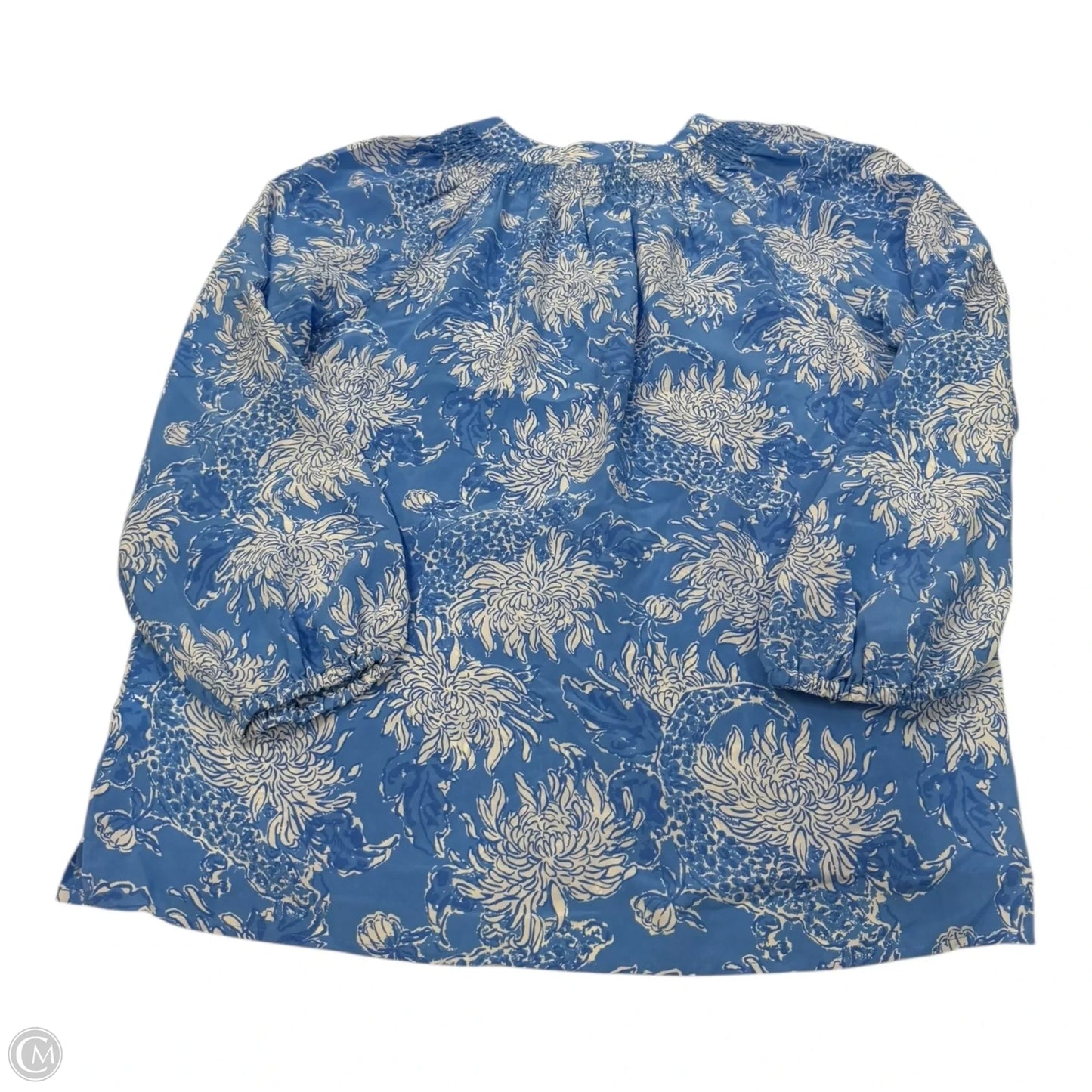 Top Long Sleeve Designer By Lilly Pulitzer In Blue & White, Size: Xl